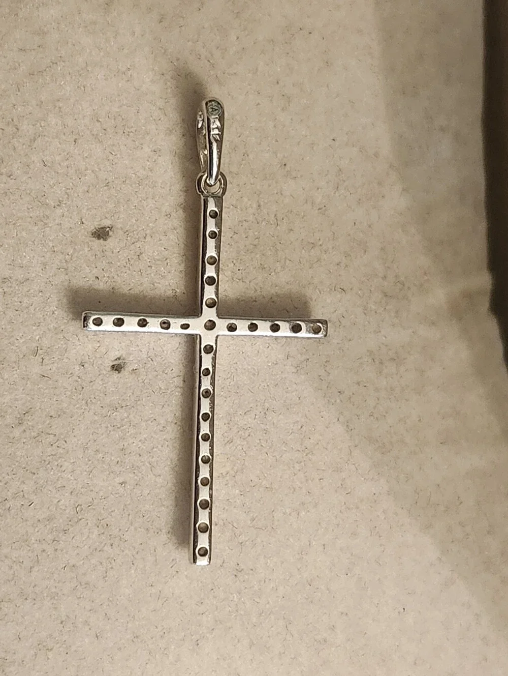 0.17CTW-0.26CTW Natural Diamond 14K White Gold Cross Pendant